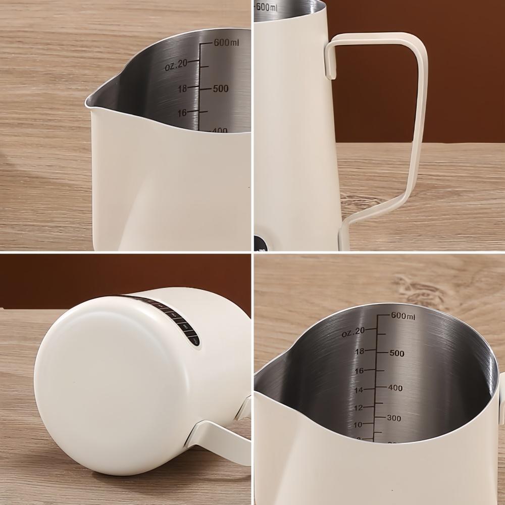Coffee Milk Frother Jug Temperature Sensing Patch Stainless Steel Accurate Scale Volume Control Advanced Professional CoffeeTool