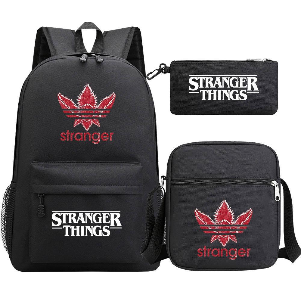 Stranger Things Star Printing Teen Student School Bag Three-Piece Men'S And Women'S Backpack