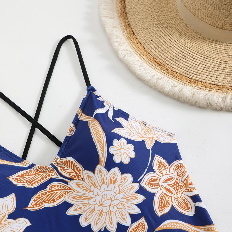 New bikini women's one-piece swimsuit digital printing swimsuit fashionable and sexy suspender swimsuit