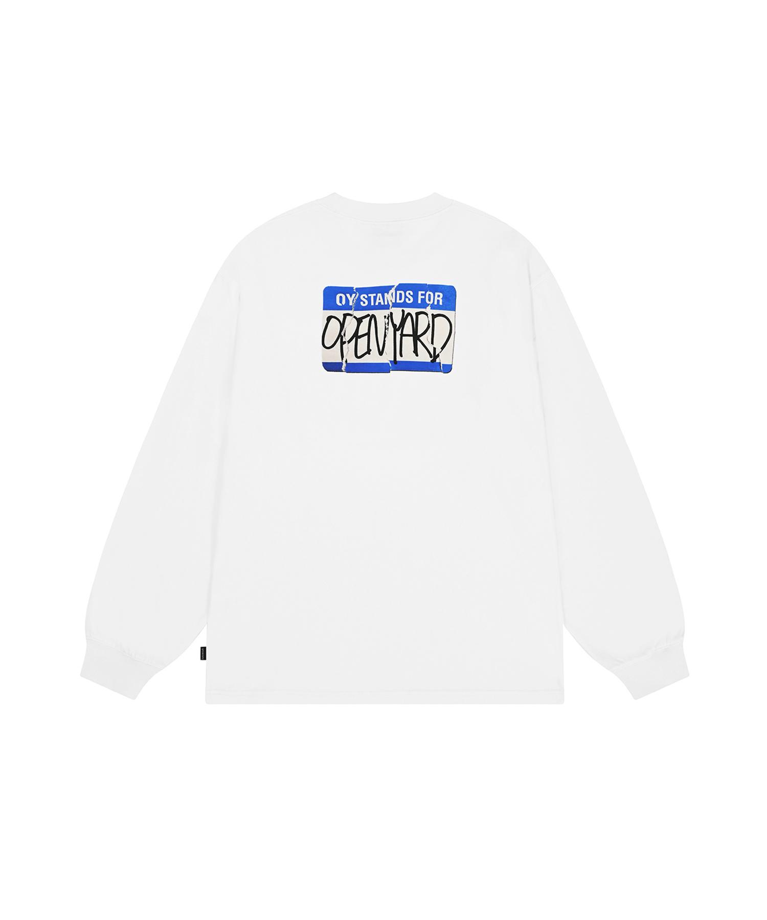 Oy Torn Name Tag Long Sleeve - White 0