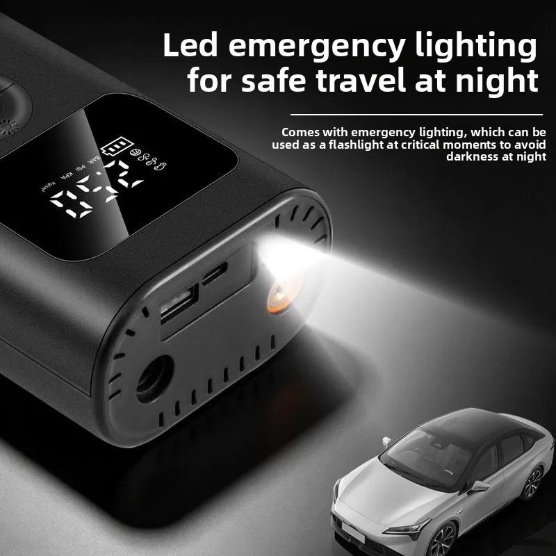 Compresor de aire portátil para coche bomba infladora eléctrica inalámbrica con pantalla digital