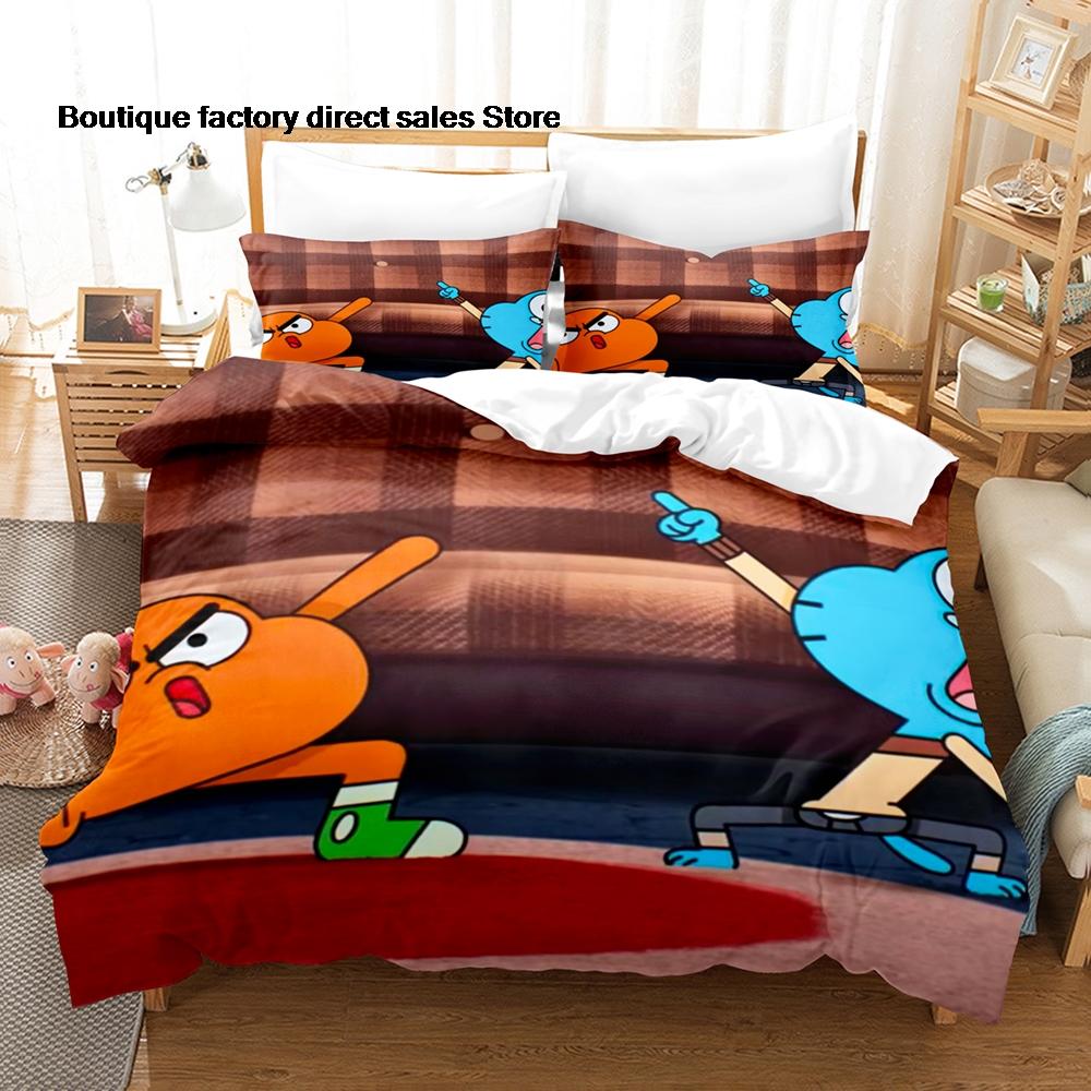 The Amazing World Of Gumball Bedding Set Duvet Cover Pillowcase For Kids Bedroom Decor Twin Full Queen King Size Bed Linen