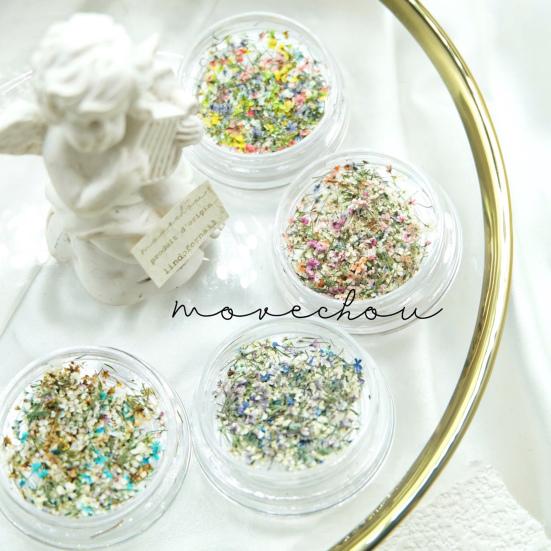Nail Art Flower Decoration Multiple Color Nail Beauty UV Glue Filler Nail Charm Dried Flower Decoration Nail Supplies