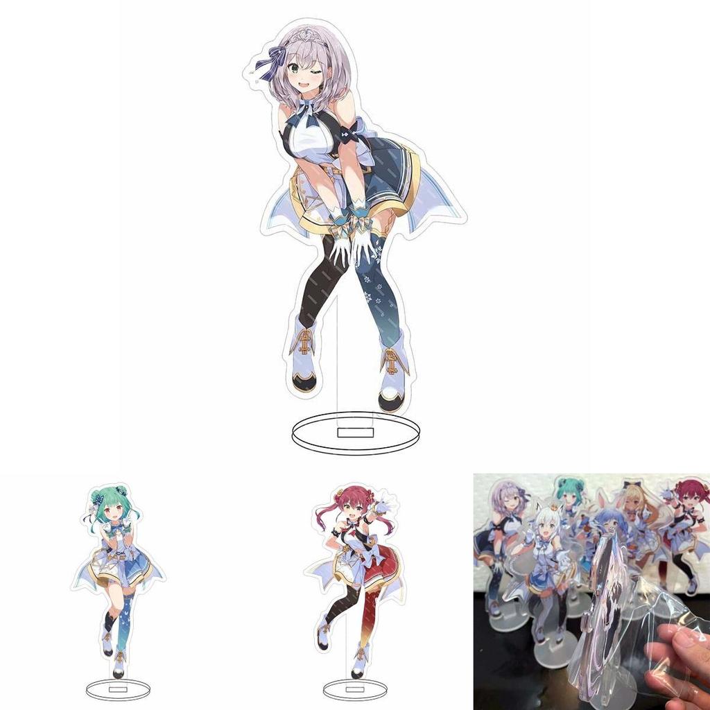 Support Acrylique Hololive Vtuber Adorable Décor de Bureau Présentant Fubuki Okayu Ayame Subaru Matsuri