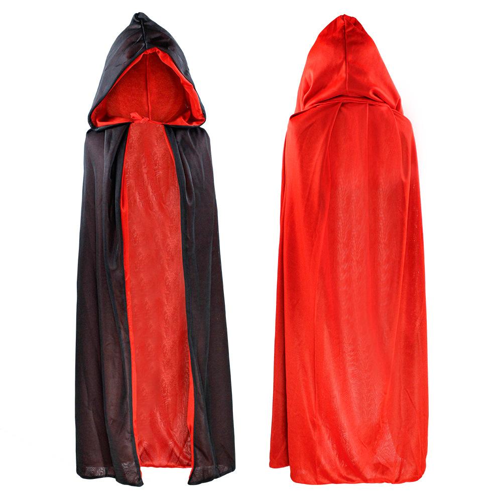 Halloween Costume Cosplay Vampire Witch Black Red Cape Adult Child Grim Reaper Black Cape Cape