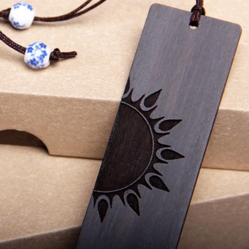 Wood Bookmarks, Unique Vintage Bookmarks Handmade Wood Page Mark Engraved Book Marks with Pendant for Book Lovers Gift