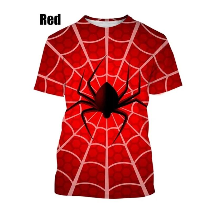 Fashion 3d Printing Spider Web T Shirt For Men Summer Short-sleeved Casual Hip-hop Funny Tees Tops Streetwear Tshirts