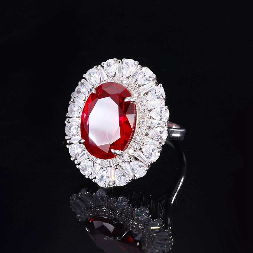 Fashion 18k Gold Plated 12 *16mm Fancy Vivid Faceted Gemstone Ring Anniversary Gift 925 Sterling Silver Fine Jewelry