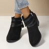 Fashion Women Ankle Boots High Heels Square Heel Women Ruffles Flouncing Kids Princess Boots Snow Boots Warm Fashion Sweet Flock Shoes