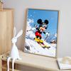 Disney diamond painting kit handmade diy5D home decoration gift unique idea Mickey skiing fun winter scene masterpiece craft project