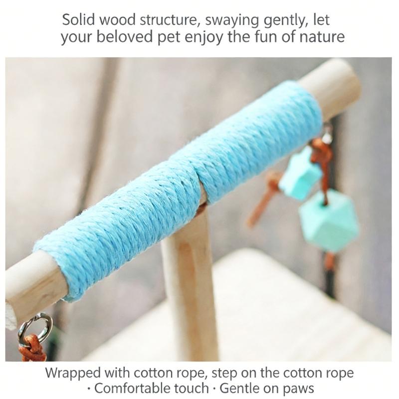 MultiPurpose Bird Activity Perch Toy Wood Rocking Stand Toy For Climbing Chewing And Engagement Play Parrots Exercie Toy