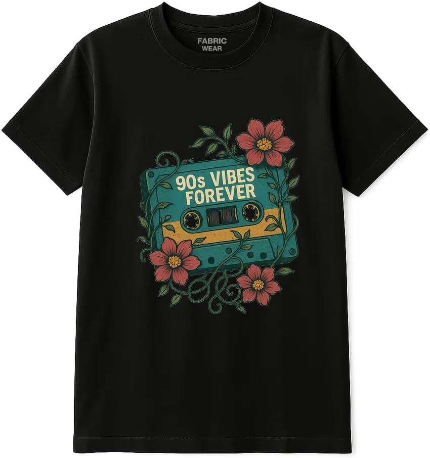 90s Retro Cassette Floral Vibes Forever T-shirt