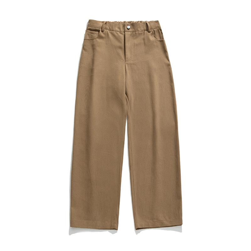 

Мужские винтажные хлопковые брюки в японском стиле, повседневные брюки на весну и осень, однотонные, слегка свободные, длинные брюки L коричневый