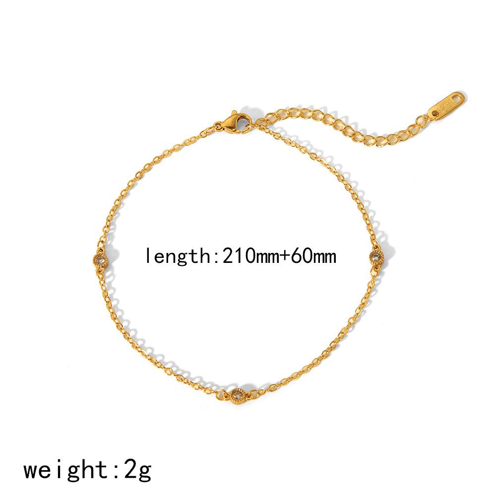 

Браслет на щиколотку из 18-каратного золота с розой из титановой стали, модное универсальное высококачественное украшение на ногу с крестиком, женские ювелирные изделия