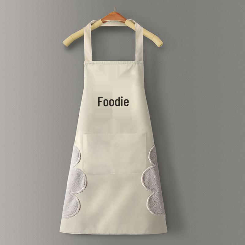 Wodoodporny fartuch dla par w stylu nordyckim i koreańskim z funkcją wycierania rąk, czarno-biały