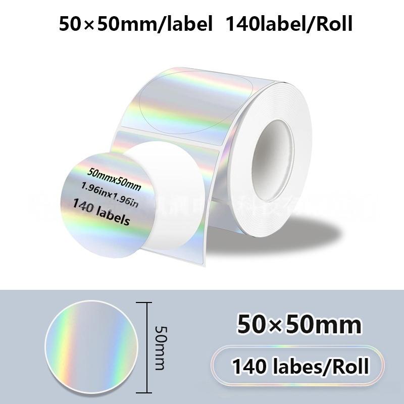 1 Roll Laser-Color Silver/Matte Silver Labels Thermal Transfer Printing Paper Round Square Sticker For M110 Printer For Phomemo