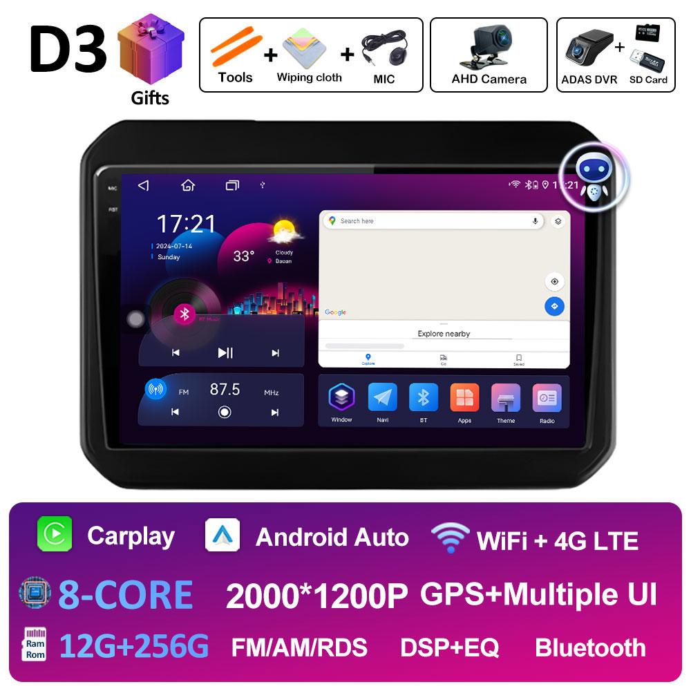 For Suzuki Ignis 2016 2017 2018 2019 2020 Android Auto Wireless Carplay DSP Stereo Autoradio Cooling Fan QLED IPS Screen WIFI 4G