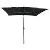 2.5 x 2.5 m Black Triple Layer Sun Umbrella with Aluminum Pole