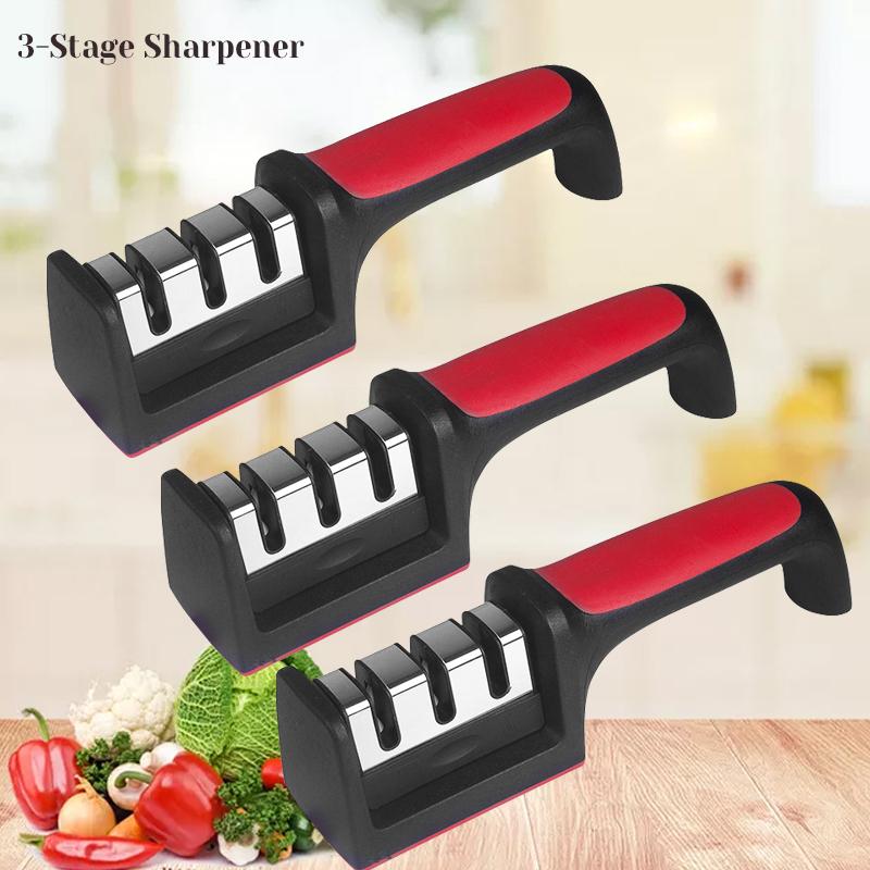 Professional 3/4 Purpose Knife Sharpener Multi-Kitchen Knife Scissor Sharpening Stone Hand-Held Quick Knife Sharpener Tool