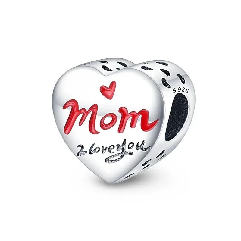 copper Heart Shaped Warm Family Love Mother Pendant Baby Feet Pacifier Charm Bead Charms Bead Charms Compatible With Bracelets Jewellery Gift