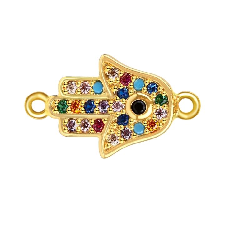 Elegant Copper Necklace and Bracelet Pendant Evil Eyes Charm with Sparkling Zirconia Handmade Jewelry Accessories