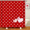 Valentine's Day Shower Curtain Falling Red Couple Romantic Love Bathroom Decorative Waterproof Shower Curtain 90x180cm