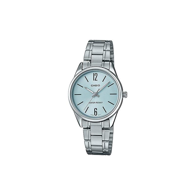Casio STANDARD series retro pointer series classic pointer digital scale blue dial waterproof quartz movement stainless steel strap LTP-V005D-2B синий