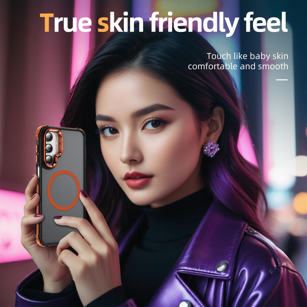 For Samsung Galaxy A16 5G Case with Lens Kickstand Matte Back Cover Magnetic Case