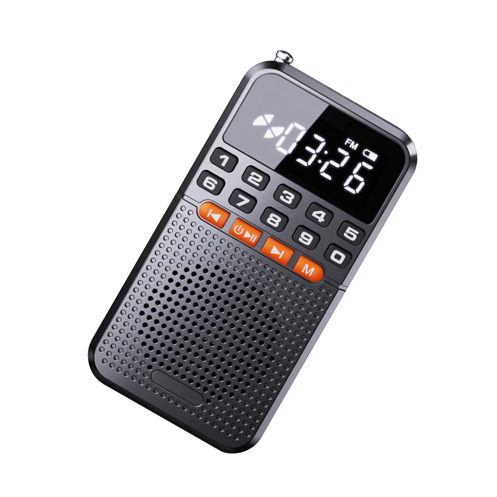 

Portable Mini FM Radio 5.0 Rechargeable LED Display for Seniors with Flashlight and Clock 1