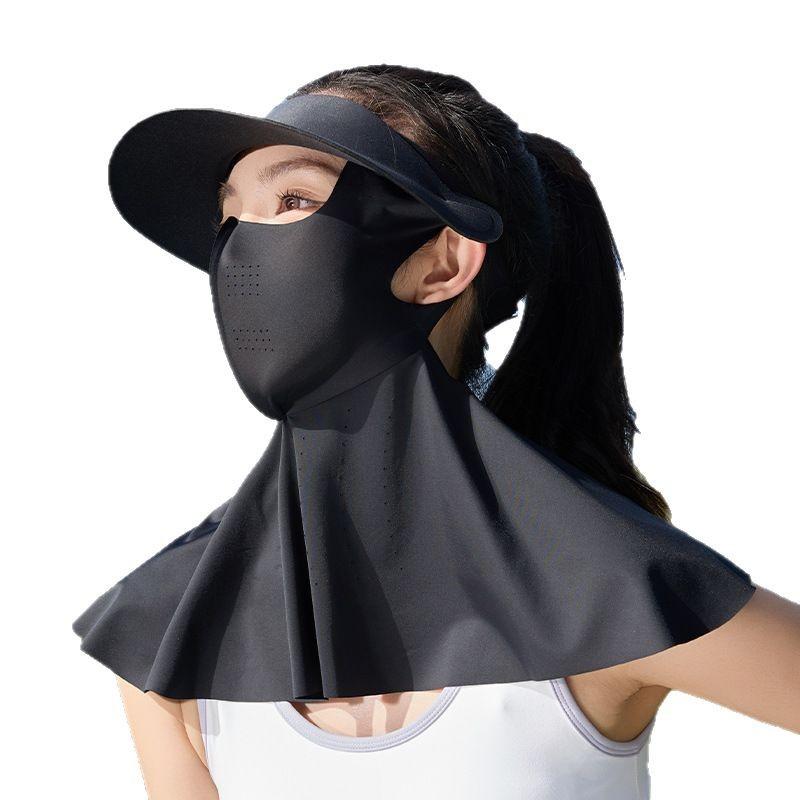 Detachable Face-Kini Ice Silk Mask & Hat Set Summer Outdoor Cycling Gear UV50+ Eye Protection Open-Top Visor Combo