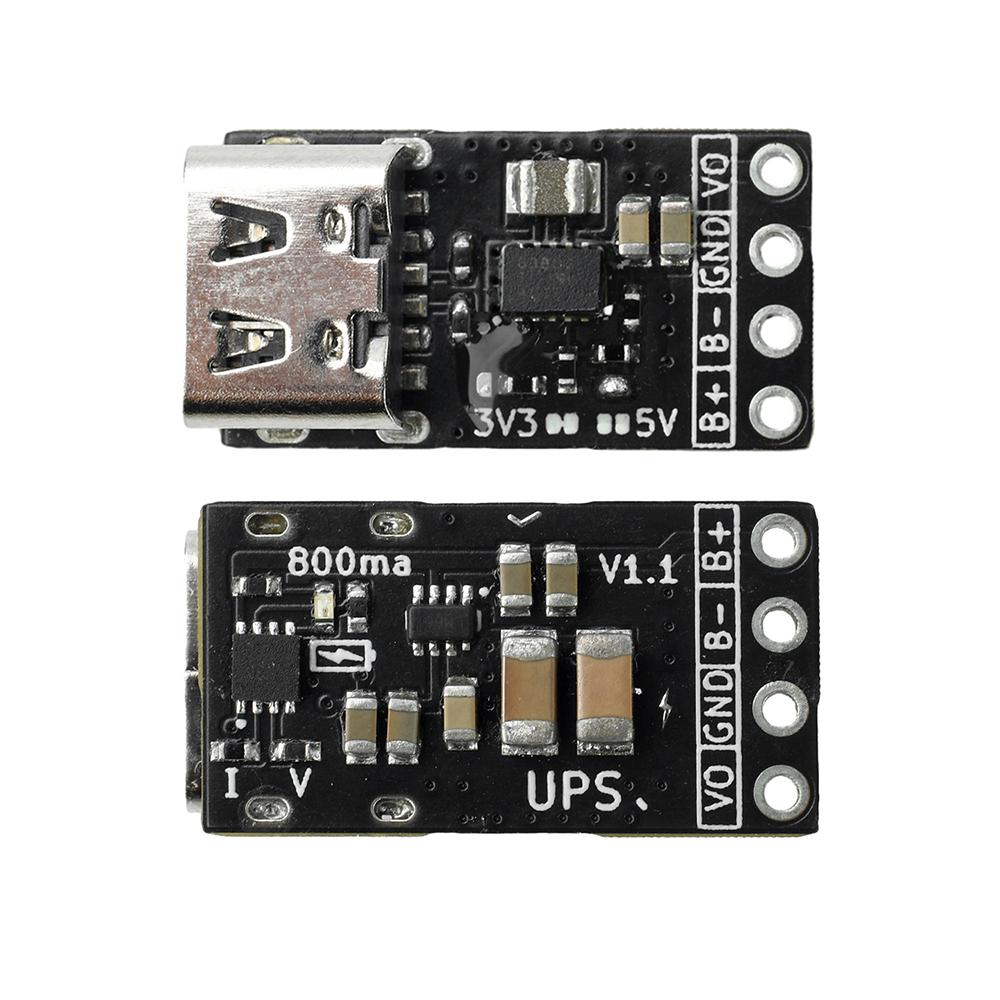 1PCS/5PCS Low Heat High Efficiency UPS Power Module 3.3/5V 1.5A/1A Type C for STM32 ESP32 Lithium Battery Charger