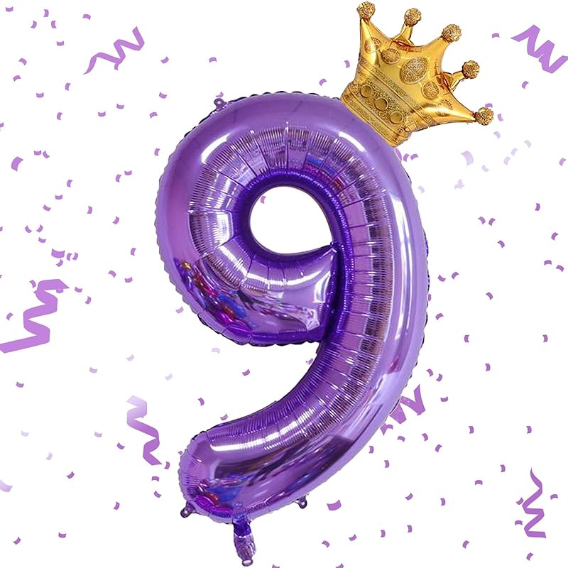 Purple 1 Balloon 40 Inch,Giant Number 1 & Mini Crown Balloons Set for Girl Boy 1st Birthday Party Decorations,Purple Birthday Party Decorations