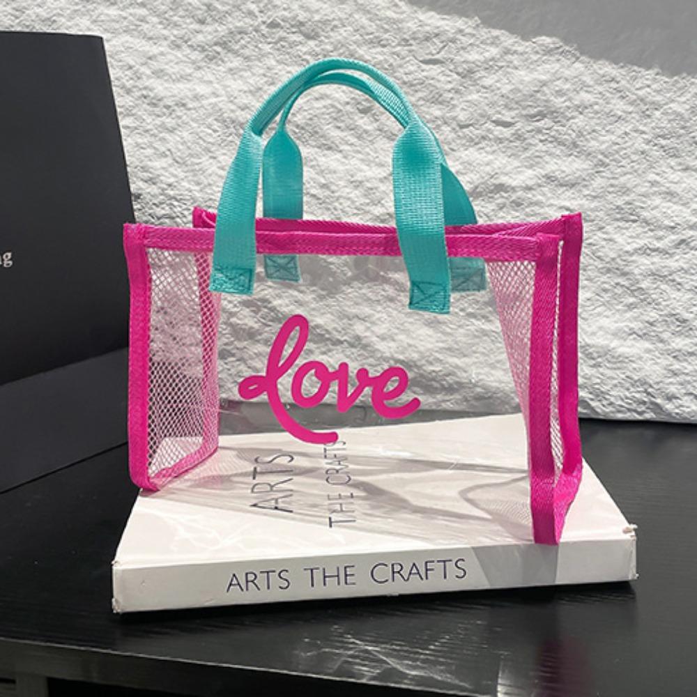 All-match PVC Beach Bag Large Capacity Waterproof Handbag Transparent Jelly Bag  Cosmetic Bag