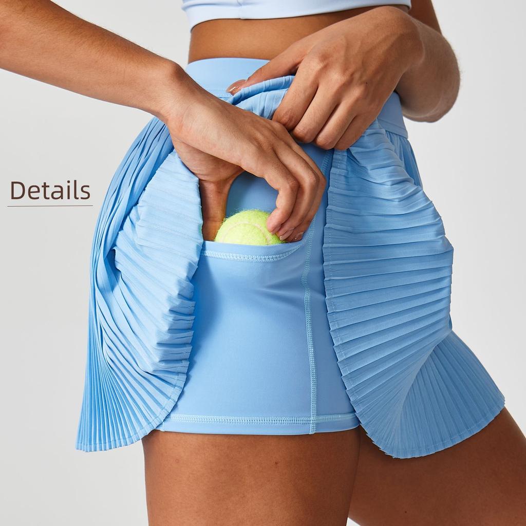 Style Women's Tennis Skirt High Waist Speed Fake Two-piece Hip Cover Sports Casual Skirt Tennis Clothing