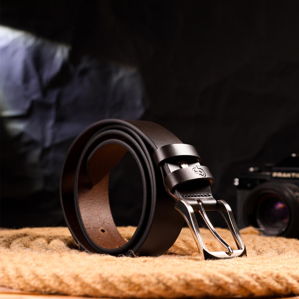 Ceinture de pantalon en cuir élégante pour hommes GRANDE PELLE Ceinture en cuir 21449 Marron