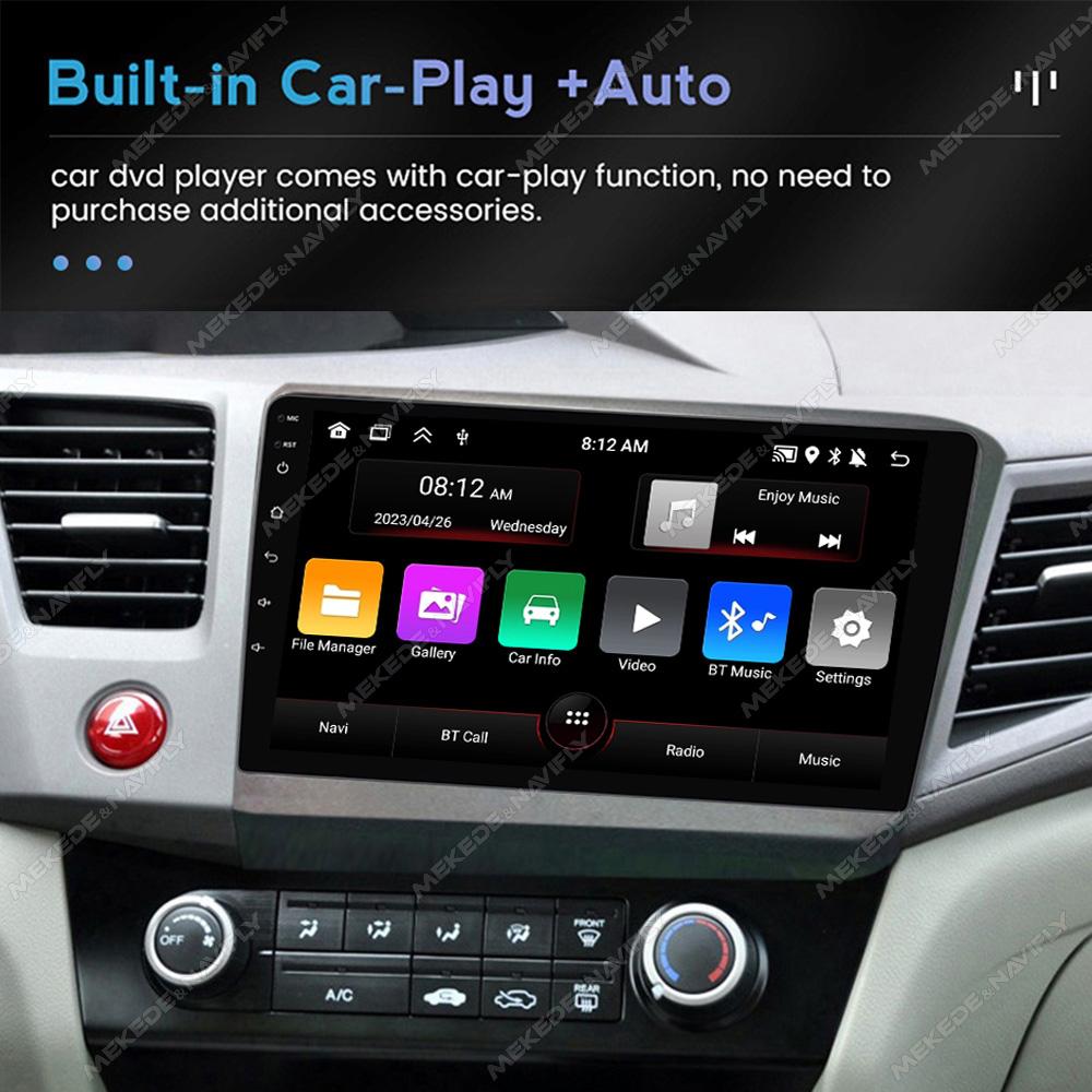 Navifly Android Auto CarPlay 2 Din Car Radio Stereo For Honda Civic 2012 2013 2014 2015 Video Player GPS Intelligent Systems BT