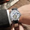 HAOFA Watch Tourbillon Mechanical Manual Winding Power Reserve Display Hollow Dial Moon Phase Stylish Luxury Sapphire Glass Popular Waterproof Gift