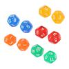 40Pcs 12 Sided Transparent Dice Waterproof 5 Colors Translucent Dice for Board Games and Teaching Math