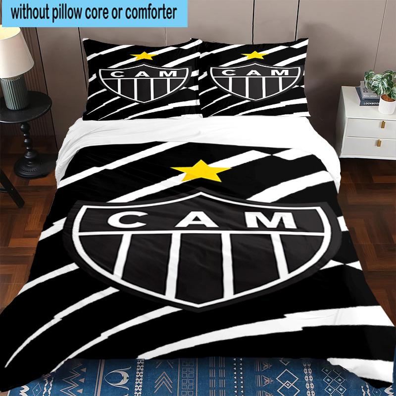 3er Set Bettwäsche Clube Atlético Mineiro Mit Wappen Bettbezug Verschluss Enthält 1 Bettbezug & 2 Kissenbezüge Bettwäsche Sets Heimdekoration Geschenke