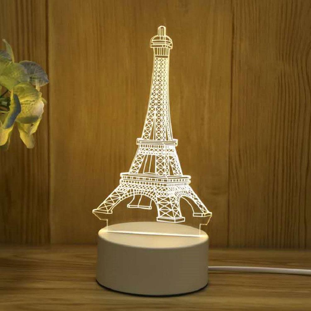 3D Acrylic USB Night Light String Christmas New Year Home Decoration Children's Gift Holiday Warm Smart Lamp Bedside