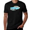 1956 Belair 2 Door Post  White  Blue Tshirt Trendy Print Short Sleeve Tshirt