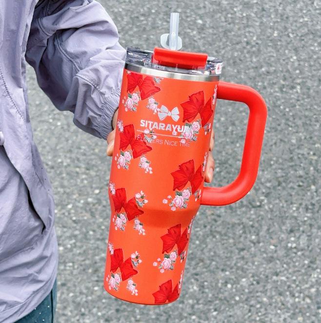 SITARAYURI Bicchiere Termos Gigante in Acciaio Inossidabile 304 con Cannuccia per Auto - Ice Buster, Grande Capacità