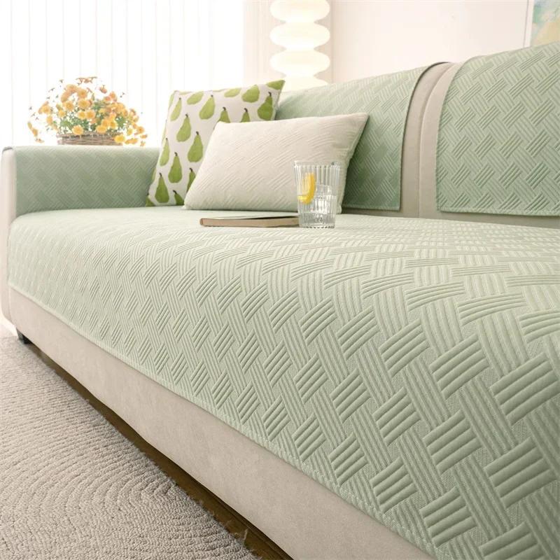 

Ice Silk Sofa Seat Cover Nordic Style Summer Universal Sofa Slipcovers for Living Room Anti-slip Couch Mat Towel Decor Canapés 1pc 30x50 pillowcase