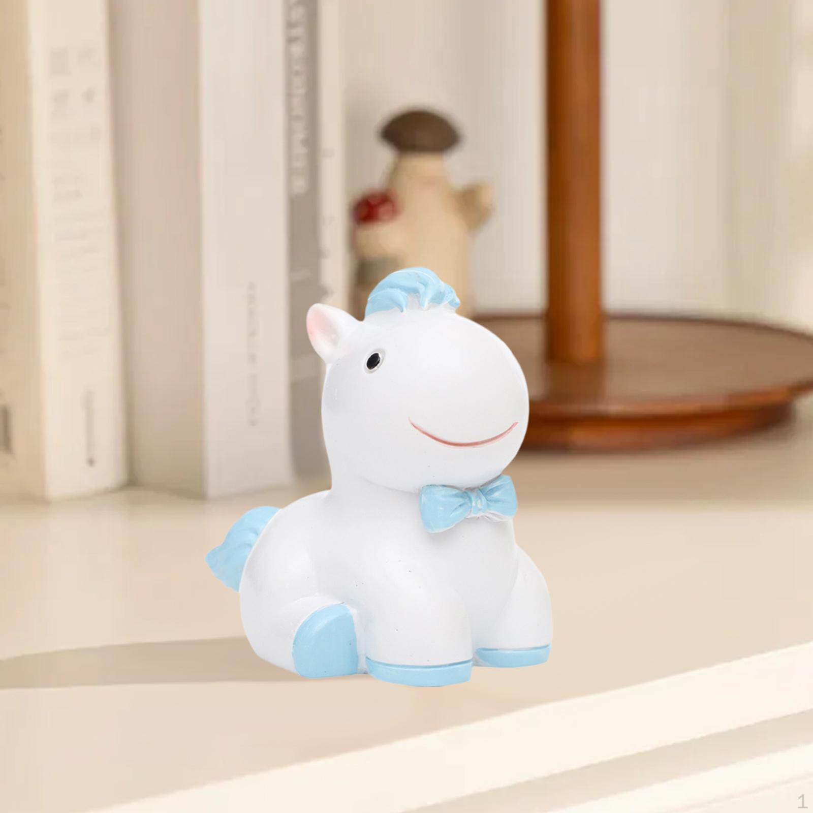 

Mini Horse Figurine Cupcake Cake Topper Animal Model Statue Decor for Bedroom синий