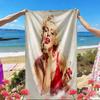 Marilyn Monroe Print Beach Towel, Versatile Lightweight Absorbent Beach Towel for Pool Surf Yoga Bathroom, Perfect Birthday Holiday Gift