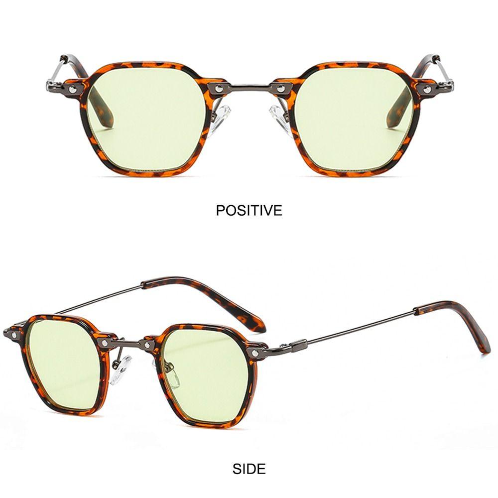 Fashion Polygon Frame Punk Sunglasses Avant Garde Ocean Color Hip Hop Shades Small Eyewear for Women & Men