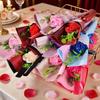 Mini Artificial Rose Bouquet Handcrafted Soap Flower Petals Decoration Romantic Valentine's Day Birthday Gift for Women Mother Wife Girlfriend