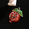 SKEDS New Fashion Rhinestone Pomegranate Brooch Women's Elegant Temperament Fruit Corsage Designed Pin Clothing Suit Accessory