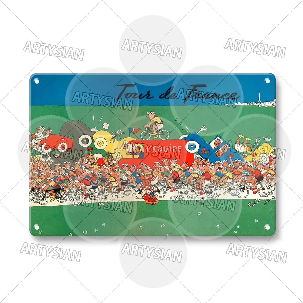 Tour de France Metal Sign Cycle Bicycle Racing Plaque Course de la Paix Championnat du monde Tour of Peace Vel’ d’Hiv Alcyon