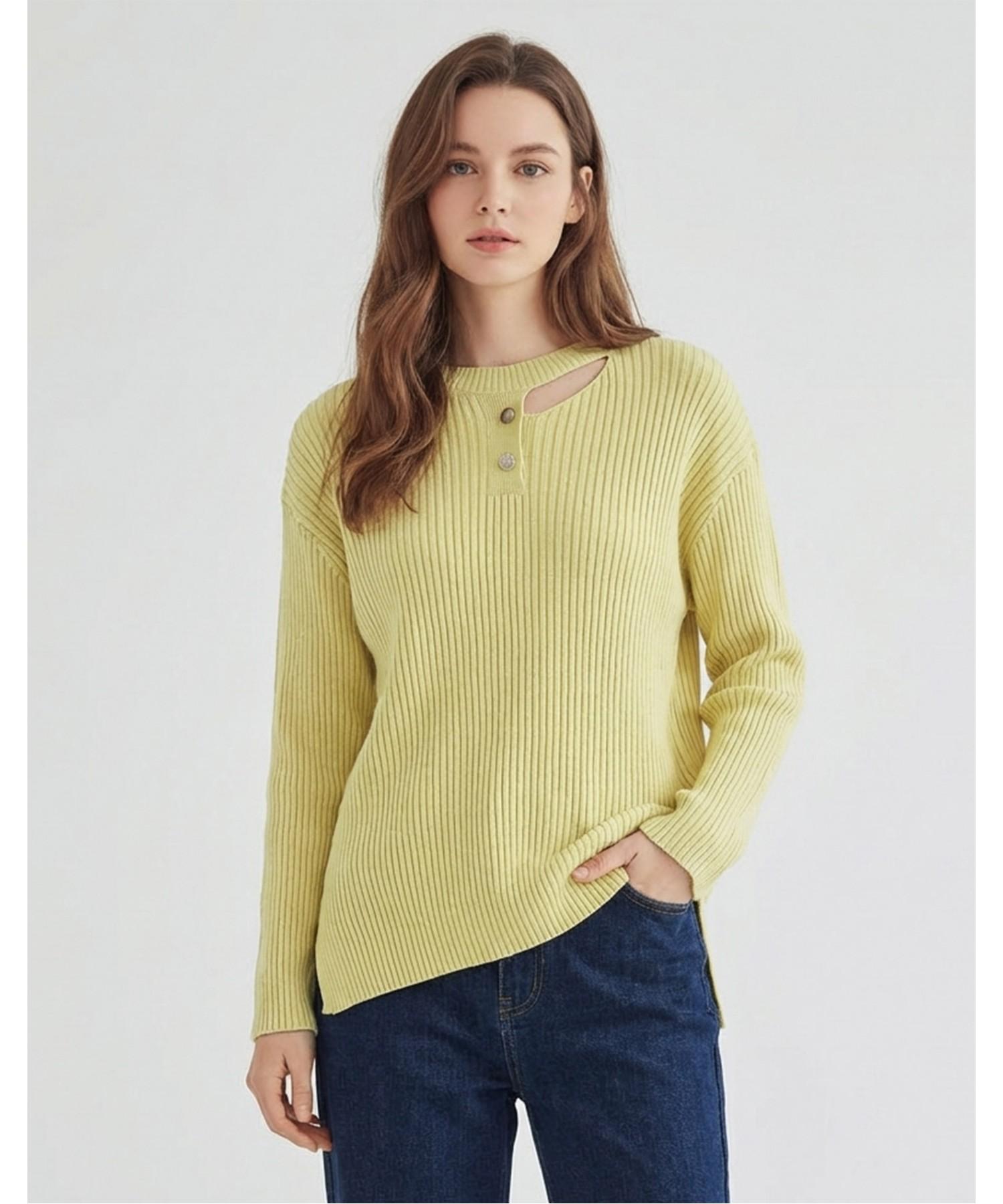 Misens Button Point Knit_Mb44Knmd01Z Black(Bk)/F(Free)
